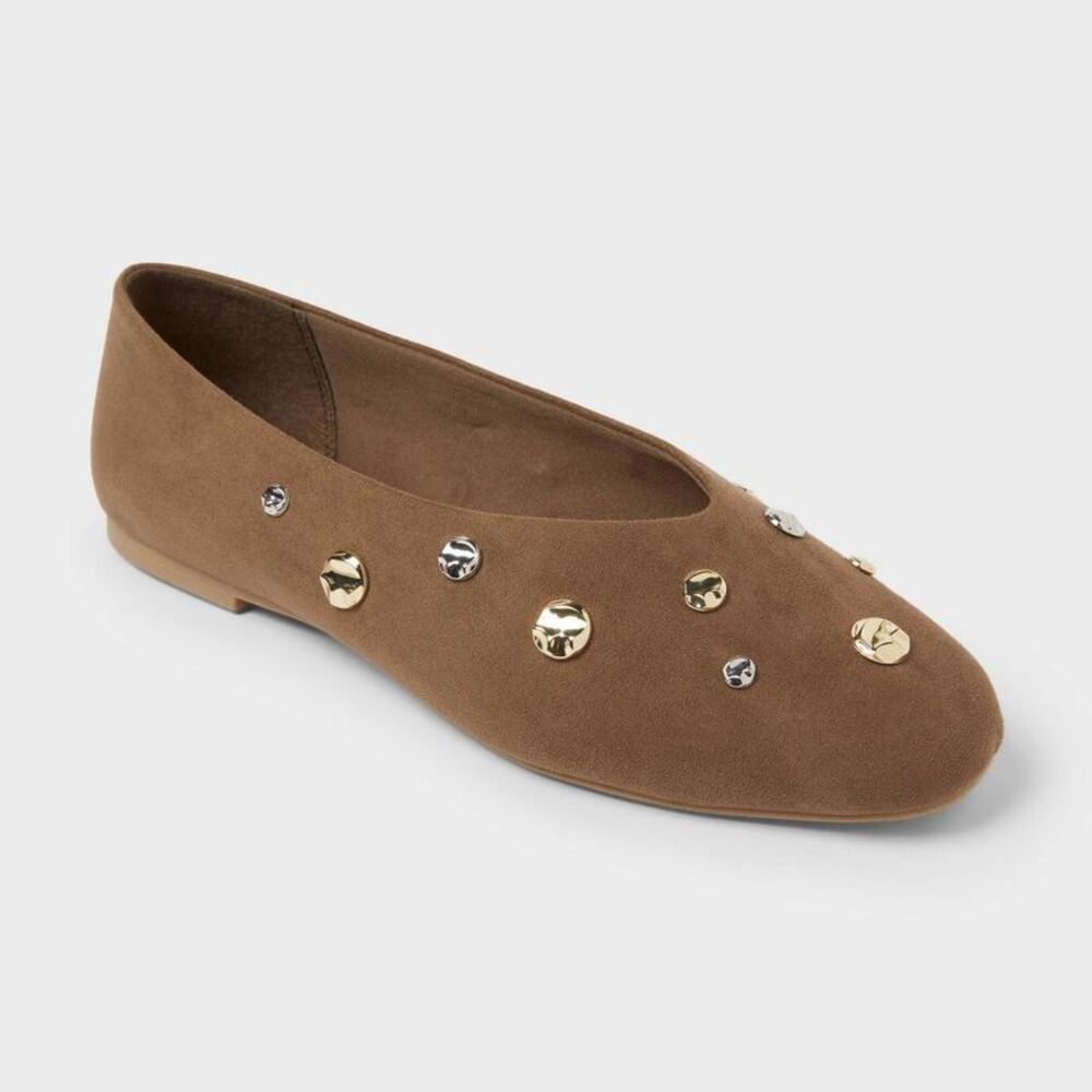 Women’s Sammie Flats with Memory Foam Insole - A New Day Dark Taupe 8
